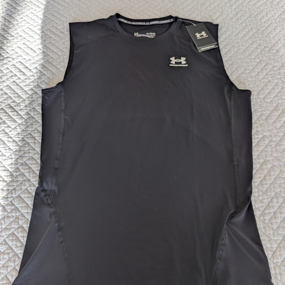NWT Under Armour HeatGear Compression Sleeveless Compression Shirt Black Size XL - Picture 5 of 8